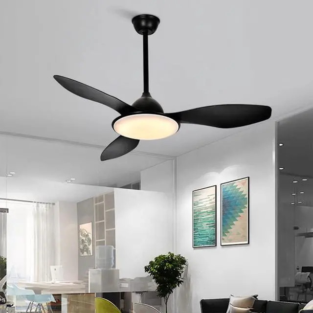 Alt view image 2 of 7 - LED Modern Ceiling Fan with Lights 48 Inch Ceiling Fans with Lights and Remote Dimmable Simple Smart Ceiling Fan Iron Art Low Profile Ceiling Fan Light for Bedroom, Living Room