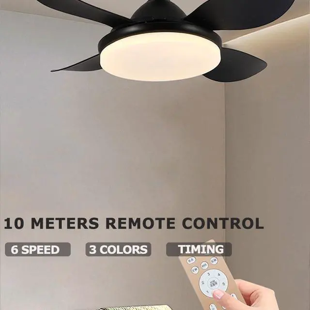 Alt view image 3 of 7 - Modern Flush Mount Ceiling Fan with Lights LED Ceiling Fans with Lights and Remote 36 Inch Small Ceiling Fan with Light Mute Low Profile Bedroom Ceiling Fan Outdoor Ceiling Fans for Patios