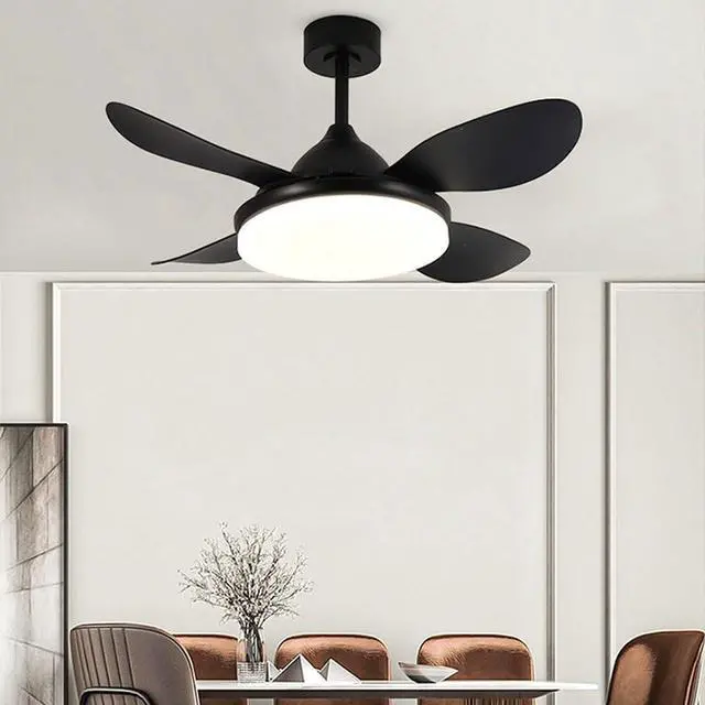 Alt view image 2 of 7 - Modern Flush Mount Ceiling Fan with Lights LED Ceiling Fans with Lights and Remote 36 Inch Small Ceiling Fan with Light Mute Low Profile Bedroom Ceiling Fan Outdoor Ceiling Fans for Patios