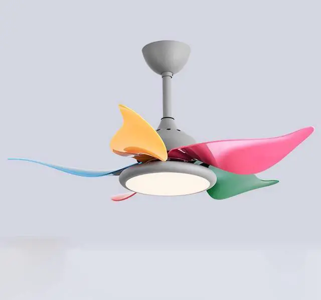 Main image of European Style Ceiling Fan with Lights Colored Fan Blades Modern Ceiling Fan Light 3 Color Dimming Ceiling Fan with Remote 36 Inch Smart Ceiling Fan with Light for Bedroom, Living Room
