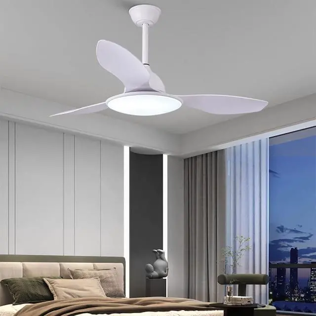 Alt view image 2 of 5 - LED Modern Ceiling Fan with Lights 48 Inch Ceiling Fans with Lights and Remote Dimmable Simple Smart Ceiling Fan Iron Art Low Profile Ceiling Fan Light for Bedroom, Living Room