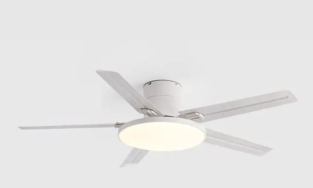 Main image of 52 Inch Ceiling Fan with Lights and Remote 3 Color Dimmable Bedroom Ceiling Fan Modern Stainless Steel Simple Fan Light LED Low Profile Ceiling Fan with Light Mute Living Room Ceiling Fan