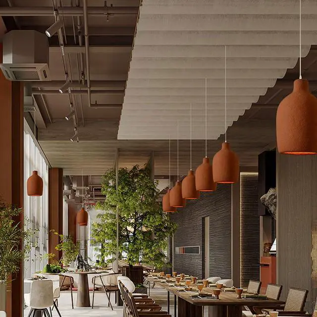 Alt view image 3 of 5 - Industrial Indoor Pendant Lights 11.8 inch Japanese Style Modern Pendant Light Adjustable E26 Ceiling Hanging Light - Concrete Finish for Kitchen Island Bedroom Dining Lighting