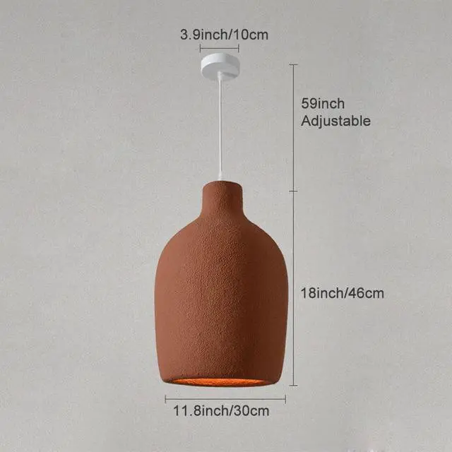Alt view image 5 of 5 - Industrial Indoor Pendant Lights 11.8 inch Japanese Style Modern Pendant Light Adjustable E26 Ceiling Hanging Light - Concrete Finish for Kitchen Island Bedroom Dining Lighting