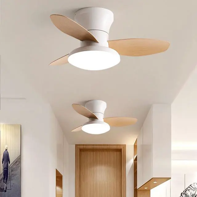 Alt view image 2 of 7 - Small Modern Ceiling Fans with Lights 23.5 inch Flush Mount Ceiling Fan with Light and Remote 6 Speed 3 Color Reversible Smart Ceiling Fans for Bedroom, Living Room, Kids Room