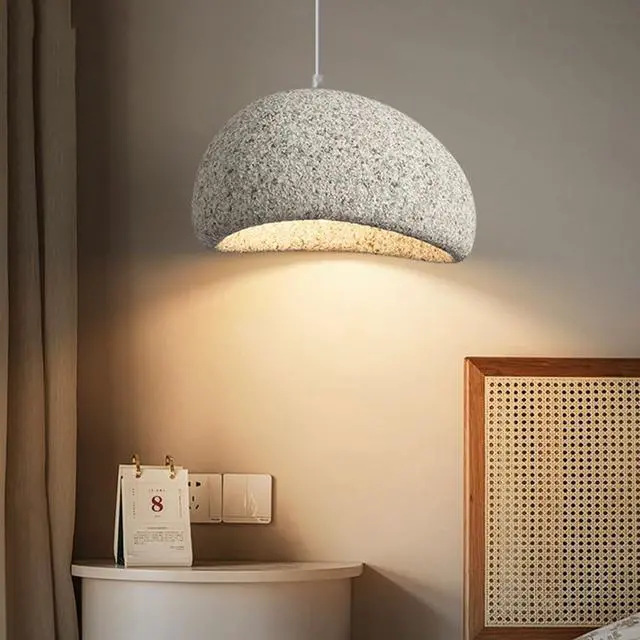 Alt view image 7 of 7 - Pendant Light Fixture Japanese style Modern Bird's Nest Pendant Light high density polystyrene Industrial Hanging Light imitation stone E26 Ceiling Pendant lamp for Living Room Bedroom Kitchen