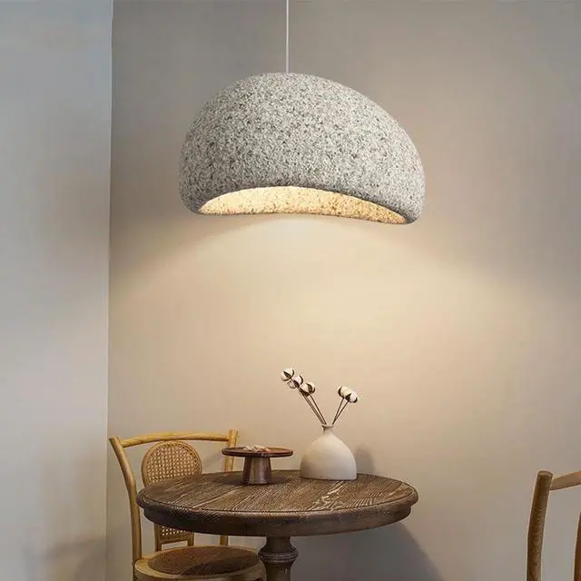 Alt view image 2 of 7 - Pendant Light Fixture Japanese style Modern Bird's Nest Pendant Light high density polystyrene Industrial Hanging Light imitation stone E26 Ceiling Pendant lamp for Living Room Bedroom Kitchen
