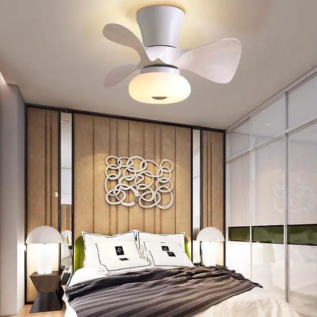 Alt view image 3 of 7 - 21.6 Inch Smart Ceiling Fan with Lights Modern Dimmable Ceiling Fan with Remote Mute Low Profile Ceiling Fan with Light Led Flush Mount Indoor Ceiling Fans Outdoor Ceiling Fans for Patios