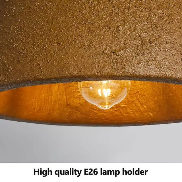 Alt view image 6 of 7 - Vintage polystyrene Pendant Light Japanese Wabi-Sabi Style Bird Nest Pendant lamp Modern Indoor Notch Design Ceiling Pendant Fixtures for Kitchen Island Bedroom Dining Lighting(Brown)