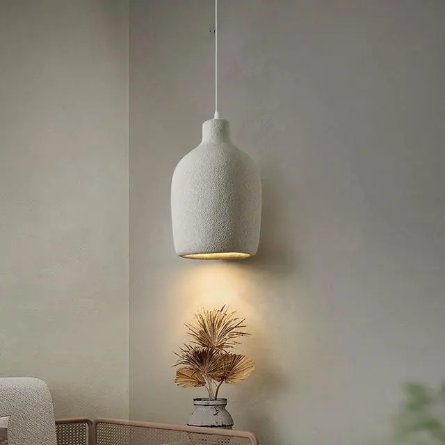 Alt view image 2 of 7 - Industrial Indoor Pendant Lights 11.8 inch Japanese Style Modern Pendant Light Adjustable E26 Ceiling Hanging Light - Concrete Finish for Kitchen Island Bedroom Dining Lighting