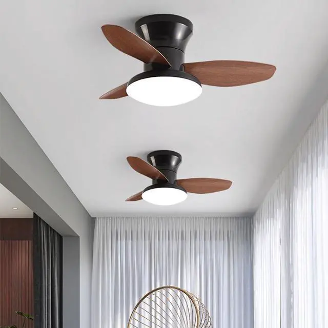 Alt view image 2 of 7 - Small Modern Ceiling Fans with Lights 23.5 inch Flush Mount Ceiling Fan with Light and Remote 6 Speed 3 Color Reversible Smart Ceiling Fans for Bedroom, Living Room, Kids Room