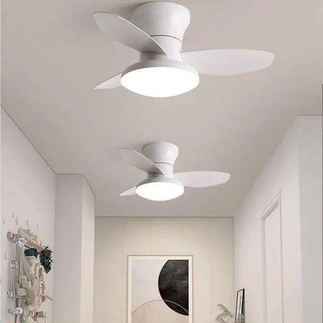 Alt view image 2 of 7 - Small Modern Ceiling Fans with Lights 23.5 inch Flush Mount Ceiling Fan with Light and Remote 6 Speed 3 Color Reversible Smart Ceiling Fans for Bedroom, Living Room, Kids Room