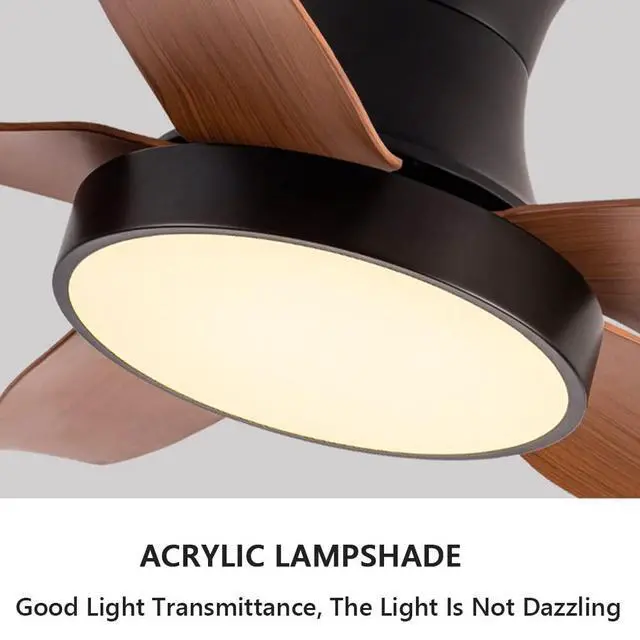 Alt view image 6 of 7 - Modern Simple Ceiling Fan with Lights 5-Blade LED Dimmable Remote Ceiling Fan 46 Inch Kitchen Ceiling Fan with Lights Farmhouse Ceiling-Mounted Smart Ceiling Fan