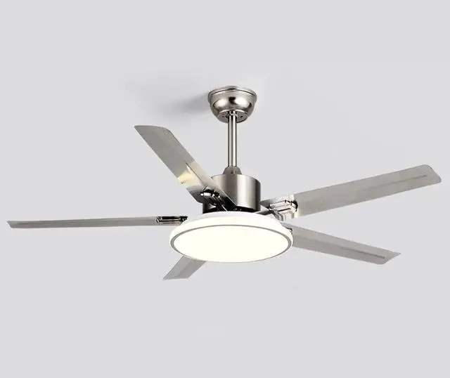 Main image of 42 Inch Ceiling Fan with Lights and Remote Modern Stainless Steel Bedroom Ceiling Fan Simple 3 Speed 3 Color Dimmable Fan Light Outdoor Ceiling Fans for Patios with Light