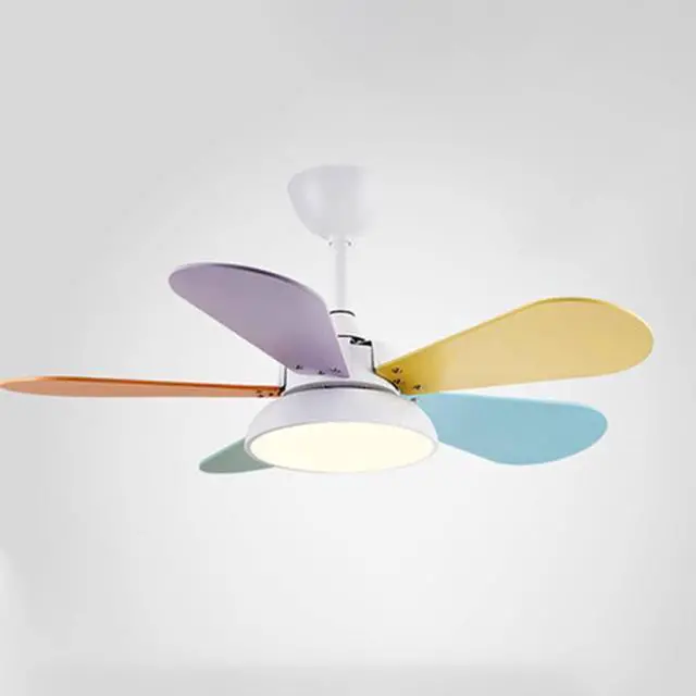 Main image of Modern Simple Ceiling Fan with Lights Colored Fan Leaves Ceiling Fans with Lights and Remote Dimmable Mute Kitchen Ceiling Fan with Lights 36 Inch Living Room Ceiling Fan
