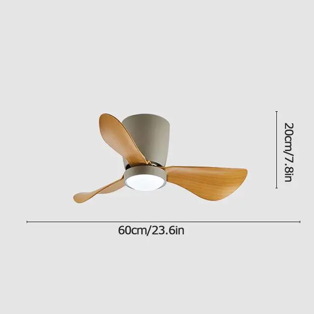 Alt view image 7 of 7 - Simple 23.6 Inch Ceiling Fan with Lights Flush Mount Bedroom Ceiling Fan Small Ceiling Fans with Lights and Remote LED 3-Blade Low Profile Fan Light Outdoor Ceiling Fans for Patios