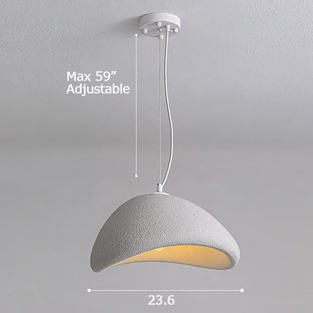 Alt view image 5 of 7 - 1 Light Modern Pendant Lights Simple Japanese Style Bird's Nest Pendant Light Fixture with 59 inch Adjustable Hanging Wire E26 Indoor Ceiling Pendant lamp for Living Room Bedroom Kitchen