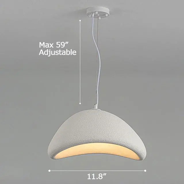 Alt view image 5 of 7 - 1 Light Modern Pendant Lights Simple Japanese Style Bird's Nest Pendant Light Fixture with 59 inch Adjustable Hanging Wire E26 Indoor Ceiling Pendant lamp for Living Room Bedroom Kitchen