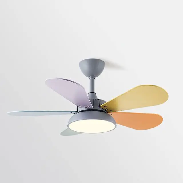 Main image of Modern Simple Ceiling Fan with Lights Colored Fan Leaves Ceiling Fans with Lights and Remote Dimmable Mute Kitchen Ceiling Fan with Lights 36 Inch Living Room Ceiling Fan