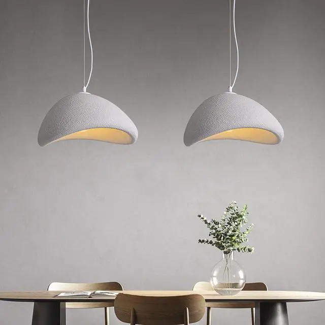 Alt view image 3 of 7 - 1 Light Modern Pendant Lights Simple Japanese Style Bird's Nest Pendant Light Fixture with 59 inch Adjustable Hanging Wire E26 Indoor Ceiling Pendant lamp for Living Room Bedroom Kitchen