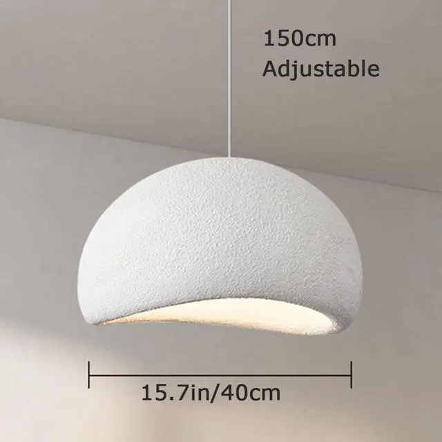 Alt view image 6 of 7 - Modern Bird's Nest Pendant Light Fixture 1 Light Indoor Hanging Light Adjustable Farmhouse Ceiling Hanging Pendant lamp for Kitchen Island Bedroom Dining LightingWhite