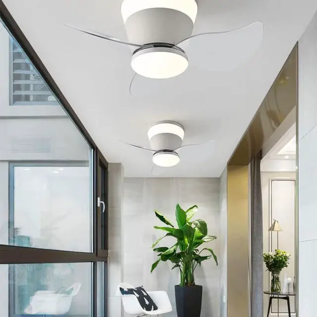 Alt view image 3 of 7 - Modern Flush Mount Ceiling Fan with Lights 23 Inch Ceiling Fans with Lights and Remote LED Mute Low Profile Ceiling Fan with Light Outdoor Ceiling Fans for Patios with Light