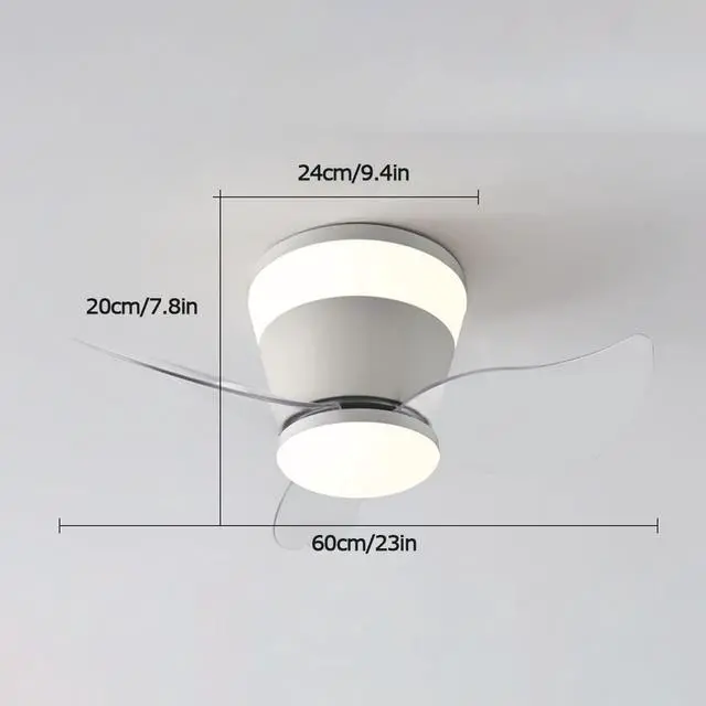 Alt view image 7 of 7 - Modern Flush Mount Ceiling Fan with Lights 23 Inch Ceiling Fans with Lights and Remote LED Mute Low Profile Ceiling Fan with Light Outdoor Ceiling Fans for Patios with Light