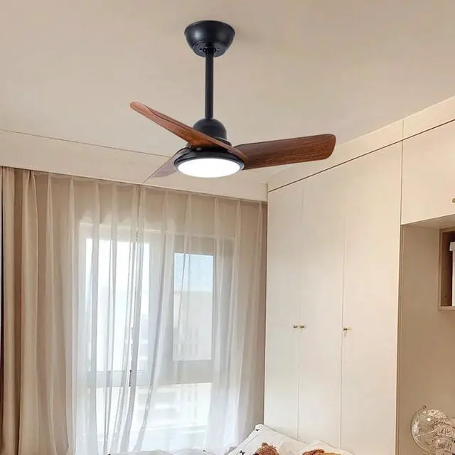 Alt view image 2 of 6 - Small Modern Ceiling Fan with Lights 24 inch Kids Room Ceiling Fan with Lights and Remote Reversible Silent Indoor Ceiling Fans for Bedroom Kitchen Living Room