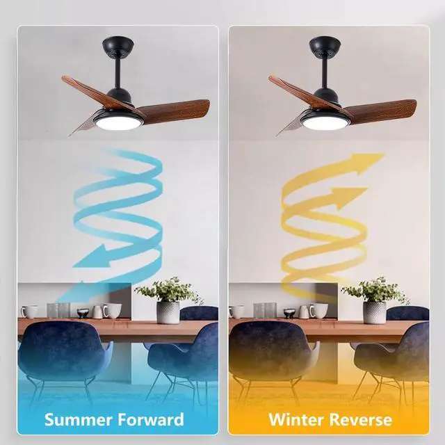 Alt view image 3 of 6 - Small Modern Ceiling Fan with Lights 24 inch Kids Room Ceiling Fan with Lights and Remote Reversible Silent Indoor Ceiling Fans for Bedroom Kitchen Living Room