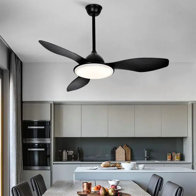 Alt view image 4 of 7 - LED Modern Ceiling Fan with Lights 48 Inch Ceiling Fans with Lights and Remote Dimmable Simple Smart Ceiling Fan Iron Art Low Profile Ceiling Fan Light for Bedroom, Living Room