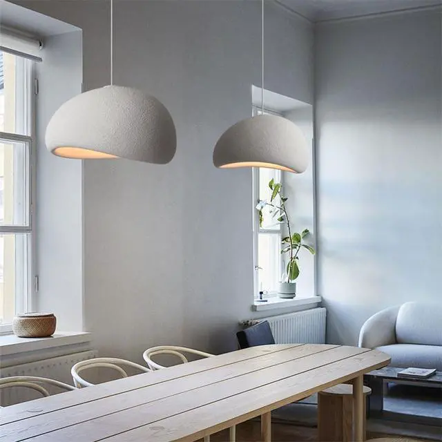 Alt view image 2 of 7 - Modern Bird's Nest Pendant Light Fixture 1 Light Indoor Hanging Light Adjustable Farmhouse Ceiling Hanging Pendant lamp for Kitchen Island Bedroom Dining LightingWhite