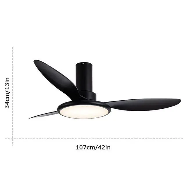 Alt view image 6 of 6 - Simple Low Profile Ceiling Fan Light Frequency Conversion Ceiling Fans with Lights and Remote 42 Inch Modern Fan Light Dimmable Ceiling-Mounted Bedroom Ceiling Fan