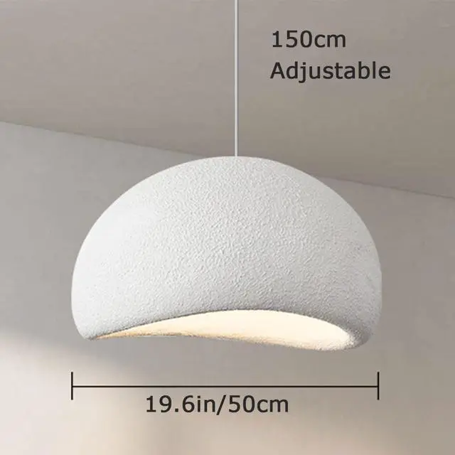 Alt view image 7 of 7 - Modern Bird's Nest Pendant Light Fixture 1 light Indoor Hanging Light Adjustable Farmhouse Ceiling Hanging Pendant lamp for Kitchen Island Bedroom Dining LightingWhite