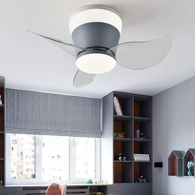 Alt view image 2 of 5 - Modern Flush Mount Ceiling Fan with Lights 23 Inch Ceiling Fans with Lights and Remote LED Mute Low Profile Ceiling Fan with Light Outdoor Ceiling Fans for Patios with Light