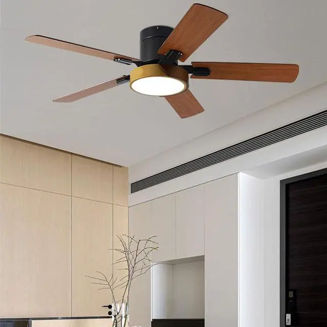Alt view image 2 of 7 - 42 inch Ceiling Fans with Light and Remote Flush Mount Modern Low Profile Ceiling Fans 6 Speed 3 Color Dimmable Reversible Mute Ceiling Fans for Bedroom Living Room Kids Room