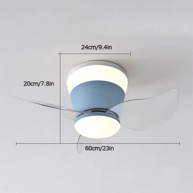 Alt view image 5 of 5 - Modern Flush Mount Ceiling Fan with Lights 23 Inch Ceiling Fans with Lights and Remote LED Mute Low Profile Ceiling Fan with Light Outdoor Ceiling Fans for Patios with Light