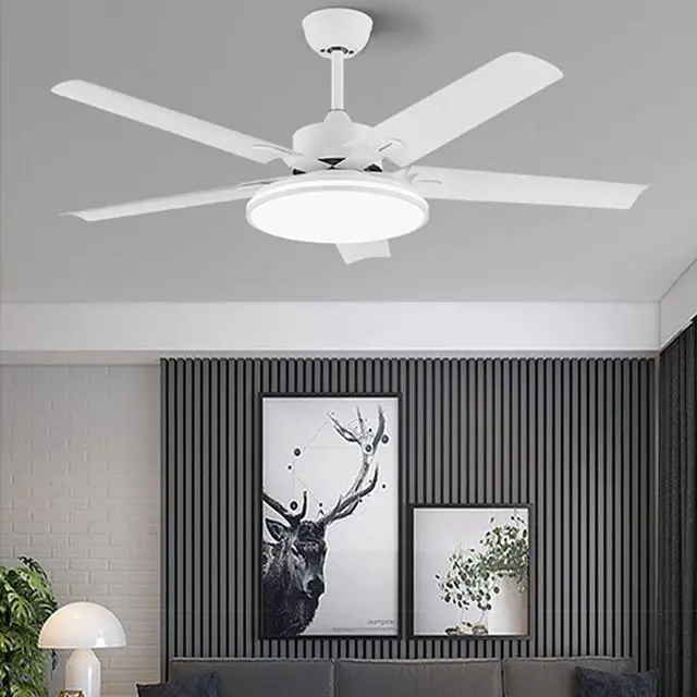 Alt view image 2 of 6 - Modern Ceiling Fan with Lights 45 Inch Ceiling Fan with Lights and Remote LED 3 Color Dimmable Fan Light Mute Bedroom Living Room Ceiling Fan Light Outdoor Ceiling Fans for Patios with Light