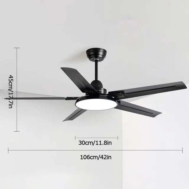 Alt view image 7 of 7 - Smart Frequency Conversion Ceiling Fan Light Simple Flush Mount Ceiling Fan with Lights Modern 42 Inch Ceiling Fan with Light and Remote Mute Ceiling Fans with Lights for Bedroom