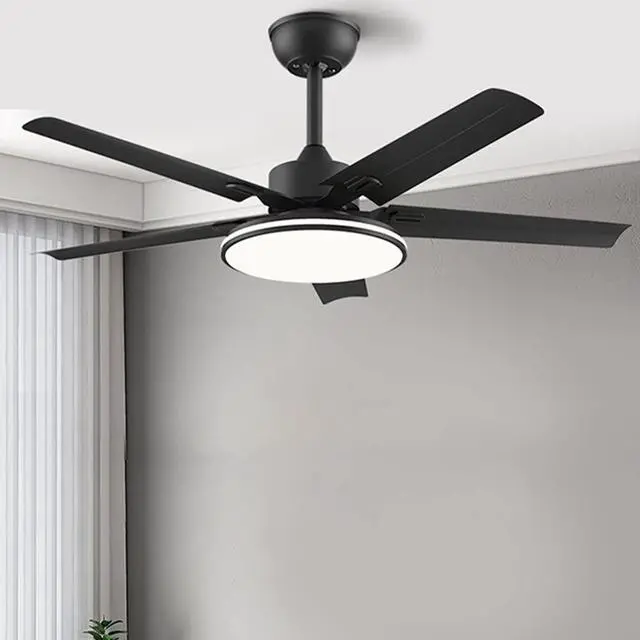 Alt view image 2 of 7 - Modern Ceiling Fan with Lights 45 Inch Ceiling Fan with Lights and Remote LED 3 Color Dimmable Fan Light Mute Bedroom Living Room Ceiling Fan Light Outdoor Ceiling Fans for Patios with Light