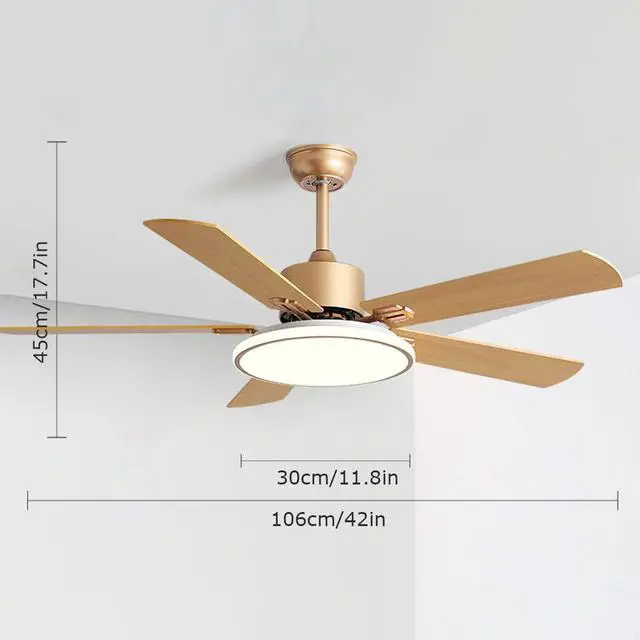 Alt view image 7 of 7 - Modern Simple Ceiling Fan with Lights 42 Inch Ceiling Fan with Lights and Remote LED 3 Color Dimmable Ceiling Fan Light Bedroom Living Room Mute Ceiling Fan with Lights
