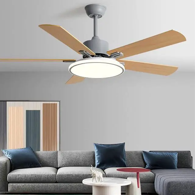Alt view image 2 of 7 - Modern Simple Ceiling Fan with Lights 42 Inch Ceiling Fan with Lights and Remote LED 3 Color Dimmable Ceiling Fan Light Bedroom Living Room Mute Ceiling Fan with Lights