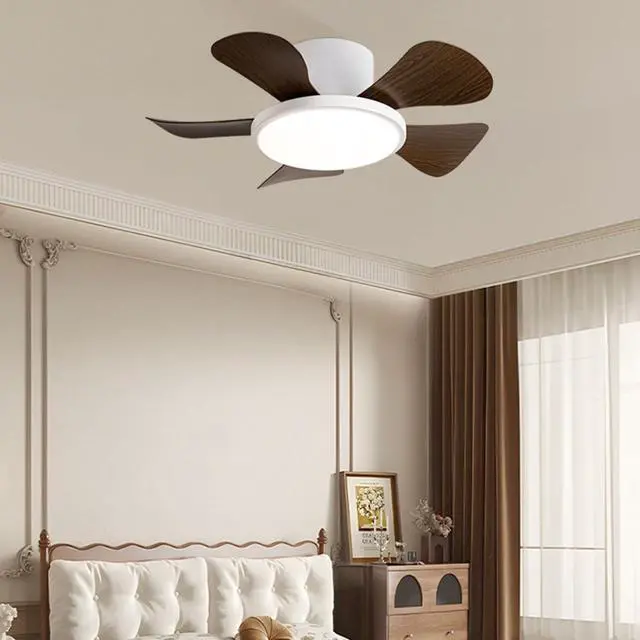 Alt view image 3 of 7 - 29 inch Small Ceiling Fans with Lights Flush Mount Ceiling Fans with Lights and Remote Modern Low Profile Ceiling Fans for Bedroom Living Room with 3CCT 6-Speeds Quiet DC Motor