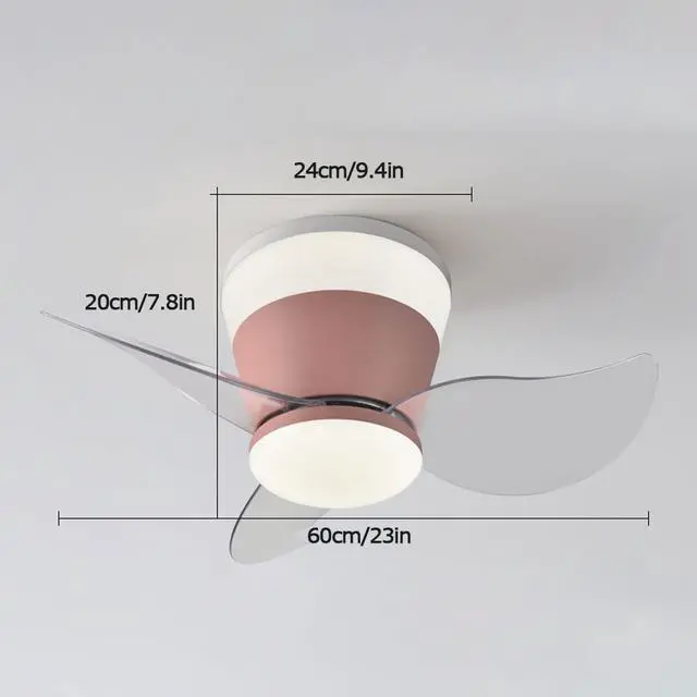 Alt view image 5 of 5 - Modern Flush Mount Ceiling Fan with Lights 23 Inch Ceiling Fans with Lights and Remote LED Mute Low Profile Ceiling Fan with Light Outdoor Ceiling Fans for Patios with Light