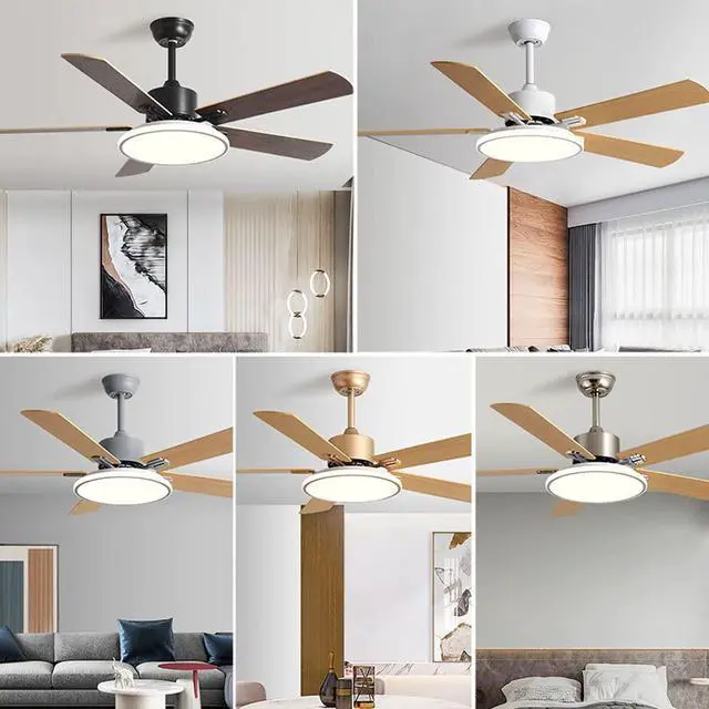 Alt view image 3 of 7 - Modern Simple Ceiling Fan with Lights 42 Inch Ceiling Fan with Lights and Remote LED 3 Color Dimmable Ceiling Fan Light Bedroom Living Room Mute Ceiling Fan with Lights