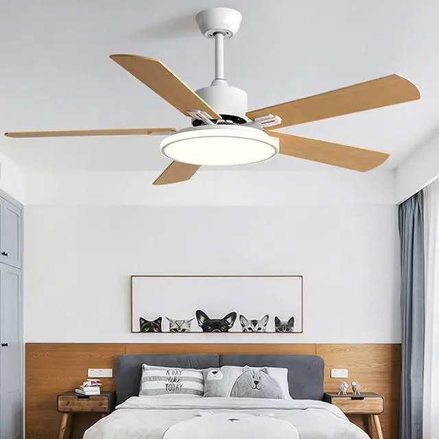 Alt view image 2 of 7 - Modern Simple Ceiling Fan with Lights 42 Inch Ceiling Fan with Lights and Remote LED 3 Color Dimmable Ceiling Fan Light Bedroom Living Room Mute Ceiling Fan with Lights