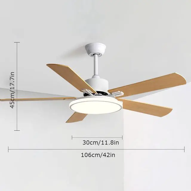 Alt view image 7 of 7 - Modern Simple Ceiling Fan with Lights 42 Inch Ceiling Fan with Lights and Remote LED 3 Color Dimmable Ceiling Fan Light Bedroom Living Room Mute Ceiling Fan with Lights