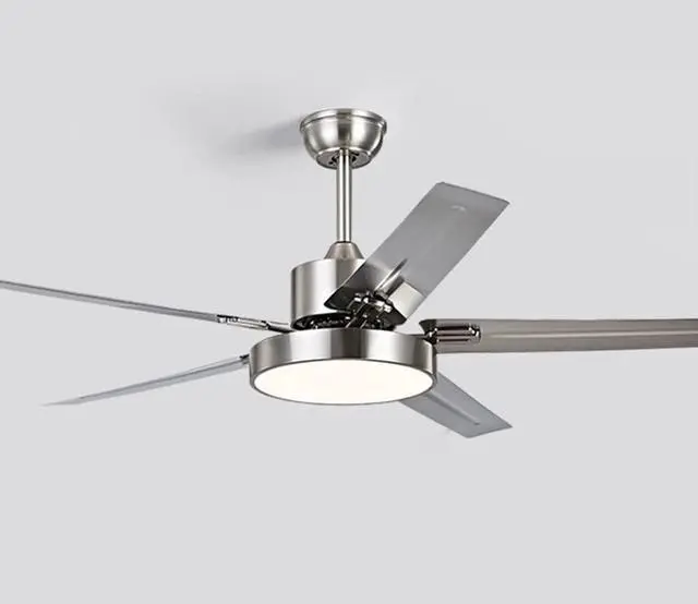 Main image of Simple Ceiling Fan with Lights Big Wind Stainless Steel Ceiling Fan Light 42 Inch with Remote Smart Ceiling Fan Dimmable LED Ceiling Fans with Lights for Bedroom