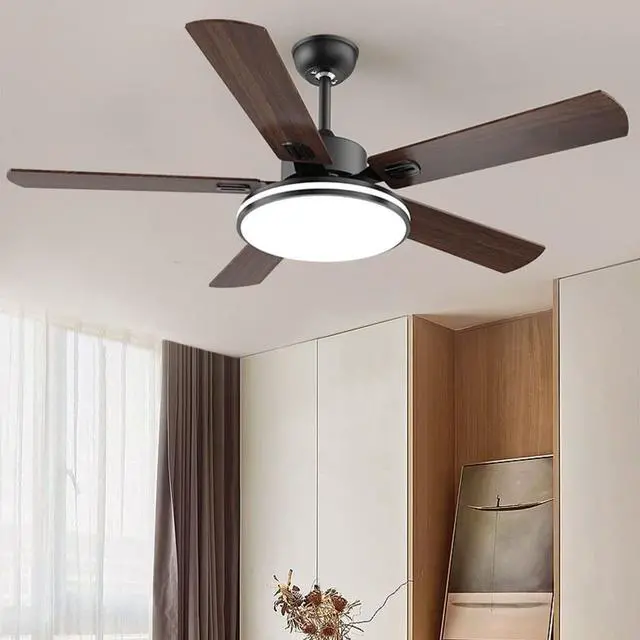 Alt view image 2 of 7 - with Remote Mute Bedroom Ceiling Fan Modern Simple Ceiling Fan with Lights 6 Speed 3 Color Flush Mount Indoor Ceiling Fans Wood Ceiling Fans with Lights and Remote
