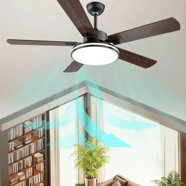 Alt view image 4 of 7 - with Remote Mute Bedroom Ceiling Fan Modern Simple Ceiling Fan with Lights 6 Speed 3 Color Flush Mount Indoor Ceiling Fans Wood Ceiling Fans with Lights and Remote