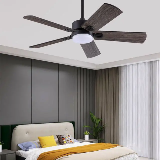Alt view image 2 of 7 - Ceiling Fans with Lights Modern Ceiling Fans with Lights and Remote, Reversible, 3CCT, Dimmable, 6 speeds, Timeable, Black Ceiling Fans with Lights for Living Room